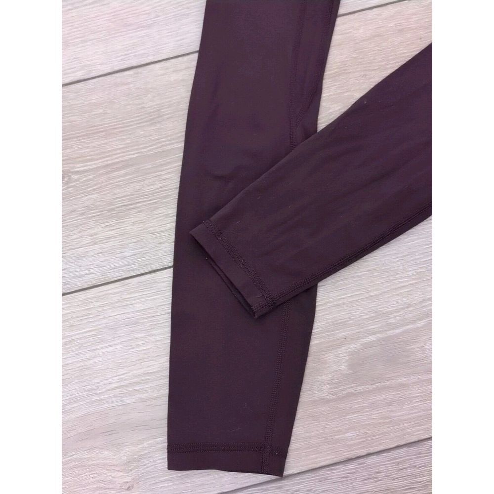 Lululemon Wunder Under‎ Tight Crop Womens Burgundy Leggings Mid Rise Stretch 23" - Picture 3 of 6